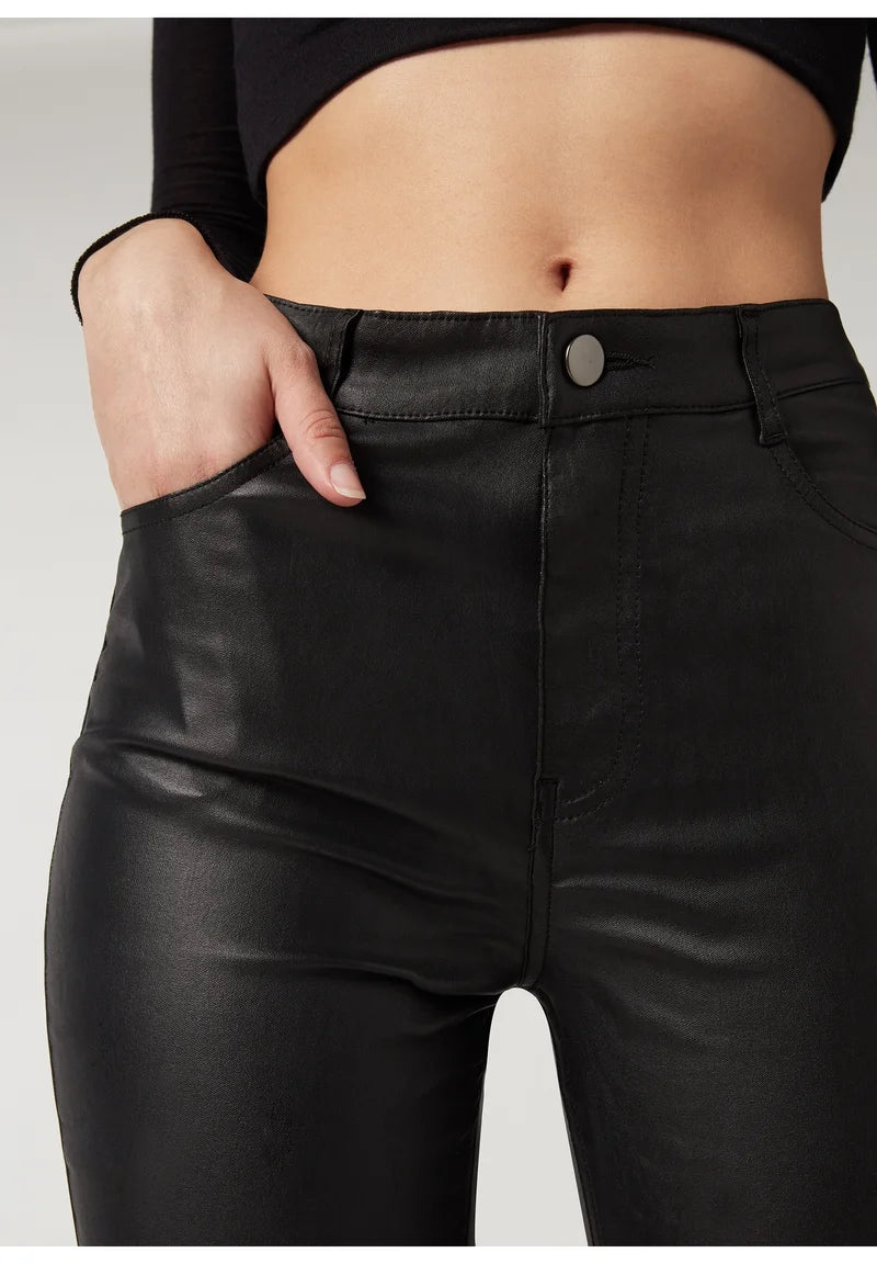 CALZEDONIA Leather Effect Skinny Leggings